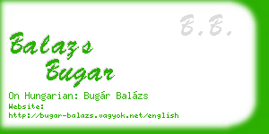 balazs bugar business card