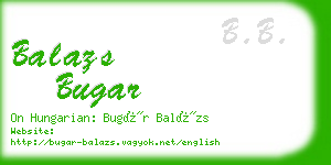 balazs bugar business card